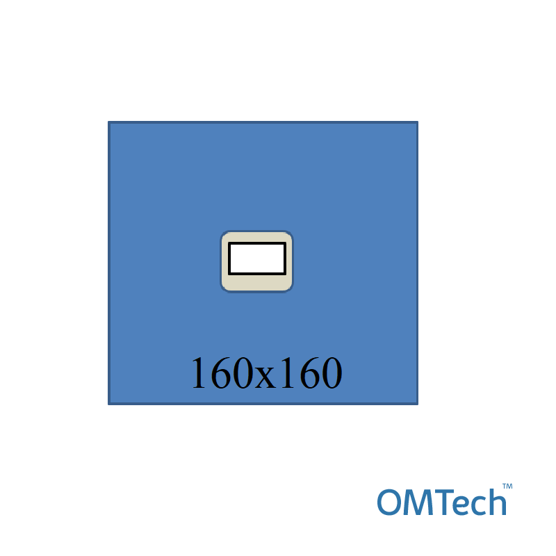Покриття операційне OMTech™ нейрохірургічне для операцій на головному мозку №3 160х160см на дугу з адгез. опер. полем 15х10см (СМС - 35 г/м2), стерильне